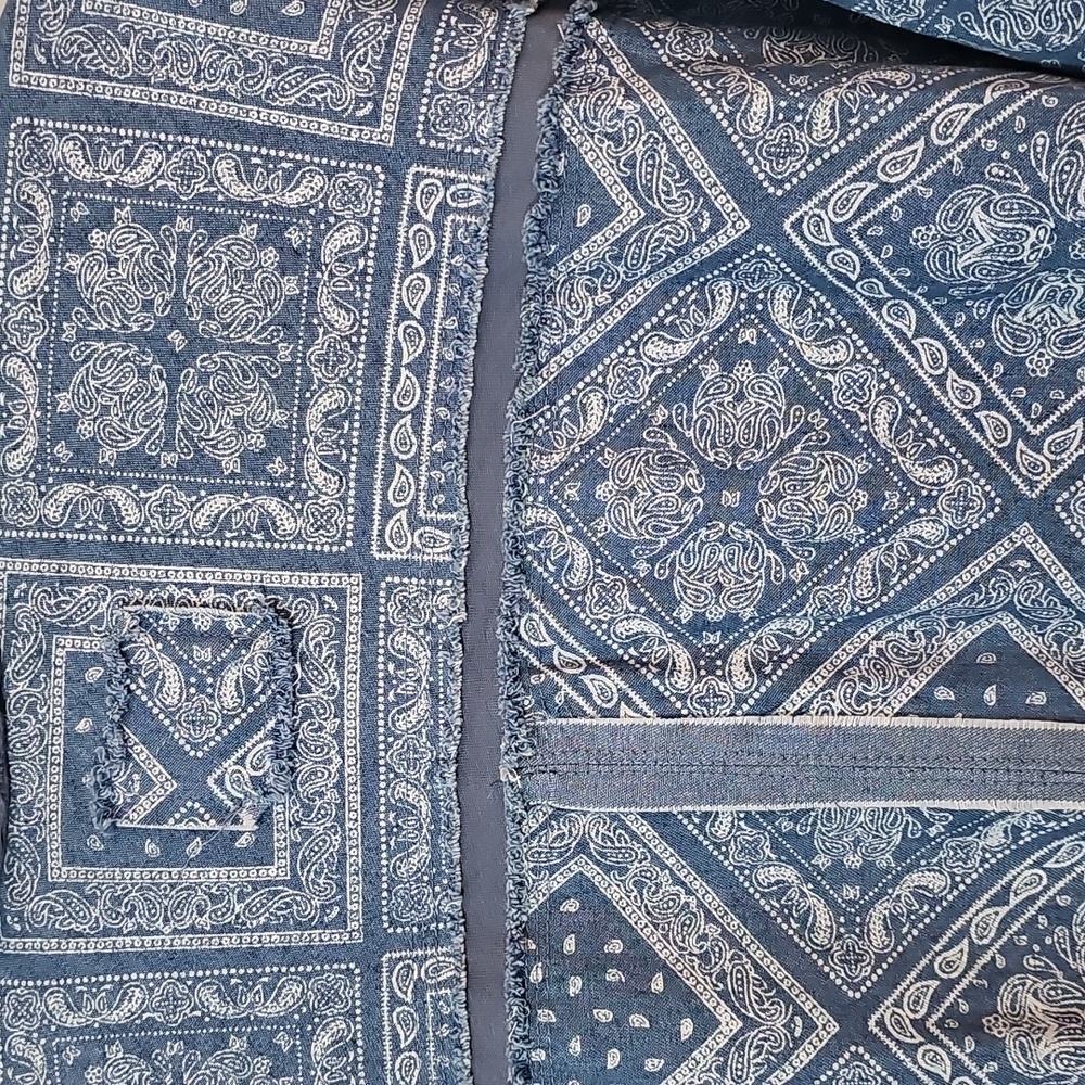 NWT Umgee Paisley Print Denim Shirt Jacket, Womens Medium Oversized Cotton Blend - Picture 9 of 10